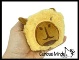 Plush Capybara Bead Filled Squeeze Stress Balls - Sensory, Stress, Fidget Toy Bubble Blow