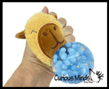 Plush Capybara Bead Filled Squeeze Stress Balls - Sensory, Stress, Fidget Toy Bubble Blow