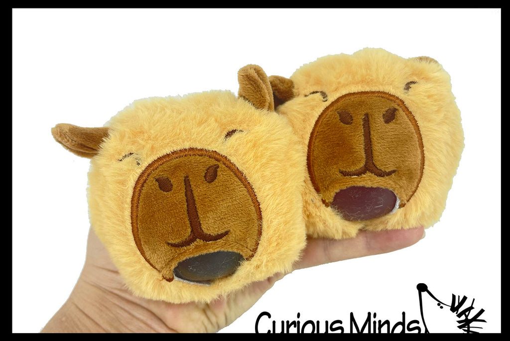 Plush Capybara Bead Filled Squeeze Stress Balls - Sensory, Stress, Fidget Toy Bubble Blow