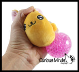 NEW - Plush Cat Animal Water Bead Filled Squeeze Stress Balls - Sensory, Stress, Fidget Toy Bubble Blow Kitty