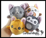 NEW - Plush Cat Animal Water Bead Filled Squeeze Stress Balls - Sensory, Stress, Fidget Toy Bubble Blow Kitty