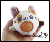 NEW - Plush Cat Animal Water Bead Filled Squeeze Stress Balls - Sensory, Stress, Fidget Toy Bubble Blow Kitty