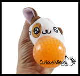 NEW - Plush Cat Animal Water Bead Filled Squeeze Stress Balls - Sensory, Stress, Fidget Toy Bubble Blow Kitty
