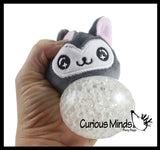 NEW - Plush Cat Animal Water Bead Filled Squeeze Stress Balls - Sensory, Stress, Fidget Toy Bubble Blow Kitty