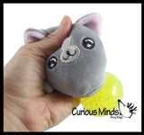 NEW - Plush Cat Animal Water Bead Filled Squeeze Stress Balls - Sensory, Stress, Fidget Toy Bubble Blow Kitty