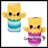 Jumbo Reversible Plush Chick Animal Water Filled Tube Snake Stress Toy - Squishy Slippery Wiggler Sensory Fidget Ball Easter Toy