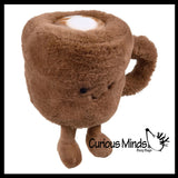 Coffee Cup Plush Toy - Cute Latte Mug Stuffed Animals - Adorable Cafe Decor Theme Gift Coffee Art