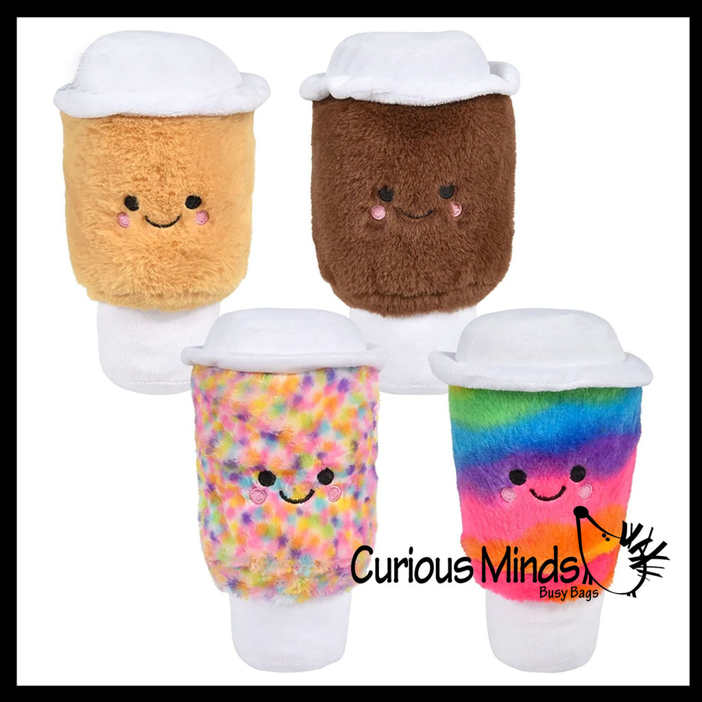 Tall Coffee Cup Plush Toy - Cute Latte Mug Stuffed Animals - Adorable Cafe Decor Theme Gift Coffee Art