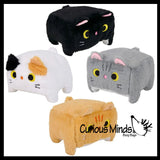 Cute Cat 6" Cube Cat Chunky Plush Stuffed Animals - Adorable Soft and Cuddly Mini Animal Plushie Plushy