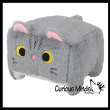 Cute Cat 6" Cube Cat Chunky Plush Stuffed Animals - Adorable Soft and Cuddly Mini Animal Plushie Plushy