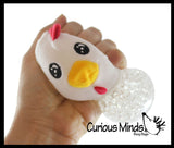 Plush Farm Animal Cow, Pig, Horse, Chicken - Water Bead Filled Squeeze Stress Balls - Sensory, Stress, Fidget Toy PBJ Bubble Blow