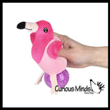 LAST CHANCE - LIMITED STOCK  - SALE - Plush Flamingo Animal Water Bead Filled Squeeze Stress Balls - Sensory, Stress, Fidget Toy Bubble Blow