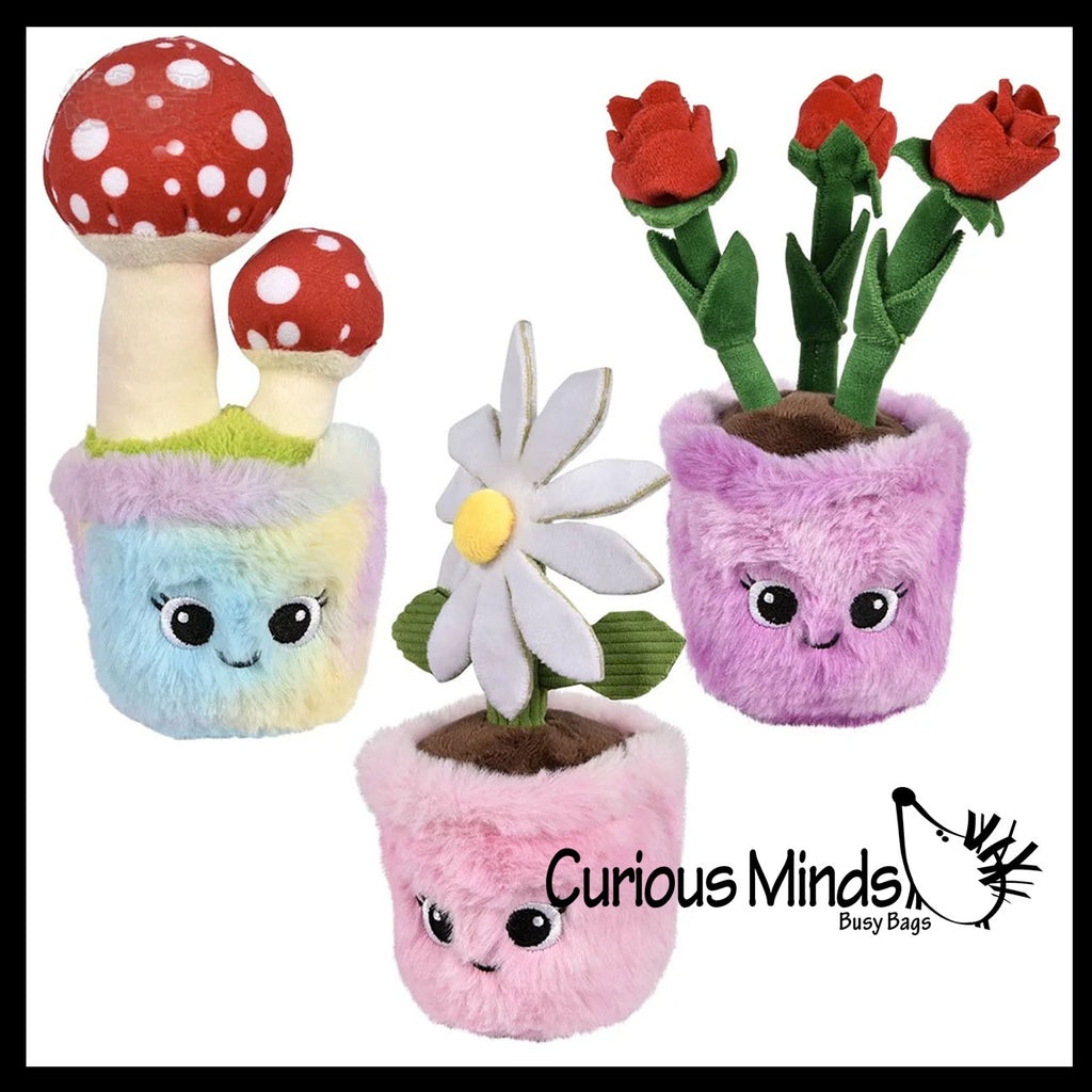 Plush Plant - Potted Flowers and Mushrooms - Cute Artificial Home Decor - Cute Stuffed Animal
