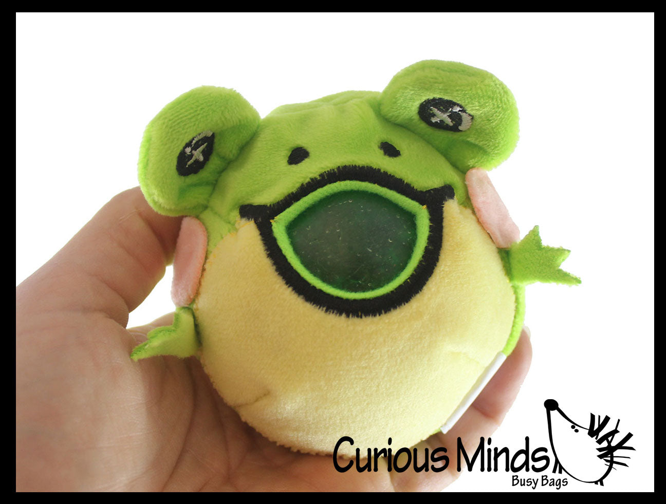 Plush Frog Animal Water Bead Filled Squeeze Stress Balls - Sensory, Stress, Fidget Toy PBJ Bubble Blow