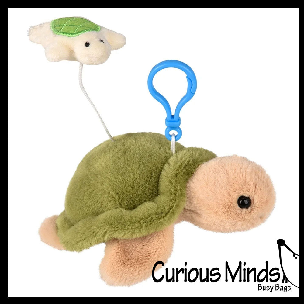 Cute Rumble Vibrating Turtle Plush Stuffed Animals- Adorable Clip on Plushy Toy