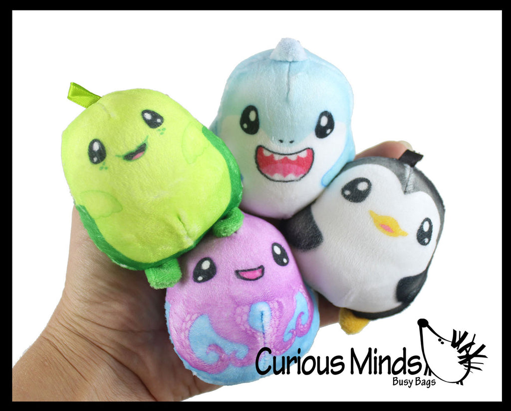 Plush Ocean Sealife Animal Sugar Ball - Thick Glue/Gel Stretch Ball - Molasses Syrup Ultra Squishy and Moldable Slow Rise Relaxing Sensory Fidget Stress Toy