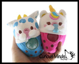 Plush Animals Drinking Bubble Tea Drink Water Bead Filled Squeeze Stress Balls - Sensory, Stress, Fidget Toy Bubble Blow
