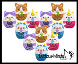 Plush Animals Drinking Bubble Tea Drink Water Bead Filled Squeeze Stress Balls - Sensory, Stress, Fidget Toy Bubble Blow