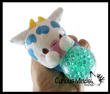 Plush Animals Drinking Bubble Tea Drink Water Bead Filled Squeeze Stress Balls - Sensory, Stress, Fidget Toy Bubble Blow