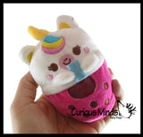 Plush Animals Drinking Bubble Tea Drink Water Bead Filled Squeeze Stress Balls - Sensory, Stress, Fidget Toy Bubble Blow
