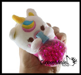 Plush Animals Drinking Bubble Tea Drink Water Bead Filled Squeeze Stress Balls - Sensory, Stress, Fidget Toy Bubble Blow