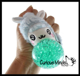 Plush Alpaca Farm Animal Water Bead Filled Squeeze Stress Balls - Sensory, Stress, Fidget Toy Bubble Blow Llama Lamb Sheep