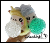 Plush Alpaca Farm Animal Water Bead Filled Squeeze Stress Balls - Sensory, Stress, Fidget Toy Bubble Blow Llama Lamb Sheep