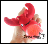 NEW - Lobster Plush Ocean Sea Animal Water Bead Filled Squeeze Stress Balls - Crustacean- Sensory, Stress, Fidget Toy Bubble Blow