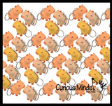Pooping Capybara Novelty Keychain - Squeeze to Make it Poop - Funny Gag Gift Clip On Rodent Toy Prize Favor