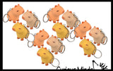Pooping Capybara Novelty Keychain - Squeeze to Make it Poop - Funny Gag Gift Clip On Rodent Toy Prize Favor