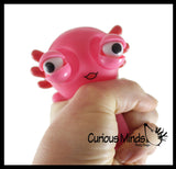 NEW - Eye Popping Axolotl - Cute Squeeze Toy - Fun Funny Gag Fidget - Unique OT Hand Strength, Fine Motor