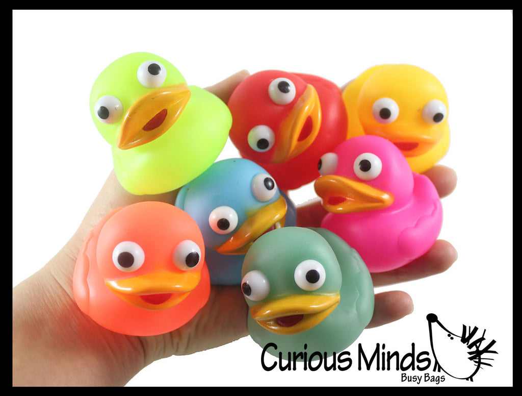 NEW - Eye Popping Rubber Duck - Cute Squeeze Toy - Fun Funny Gag Fidget - Unique OT Hand Strength, Fine Motor Ducky
