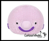 Blob Fish 4" Puffer Ball - Cute Small Novelty Toy - Party Favors - Air Filled Sensory Fidget Toys Ugly Fish