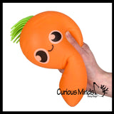 NEW - Puffer Carrot Ball - Indoor Soft Hairy Air-Filled Sensory Ball Vegi Easter Gift