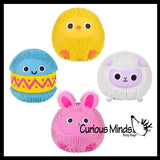 Easter Puffer Balls - Cute Air Filled Sensory Fidget Toy - Bunny, Chick, Lamb, Egg