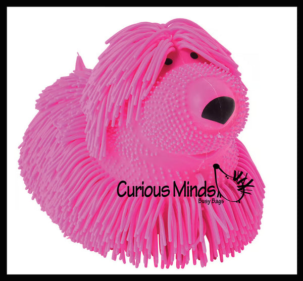 Shaggy Mop Dog Large 8" Puffer Ball Sensory Therapy Fidget Stress Ba