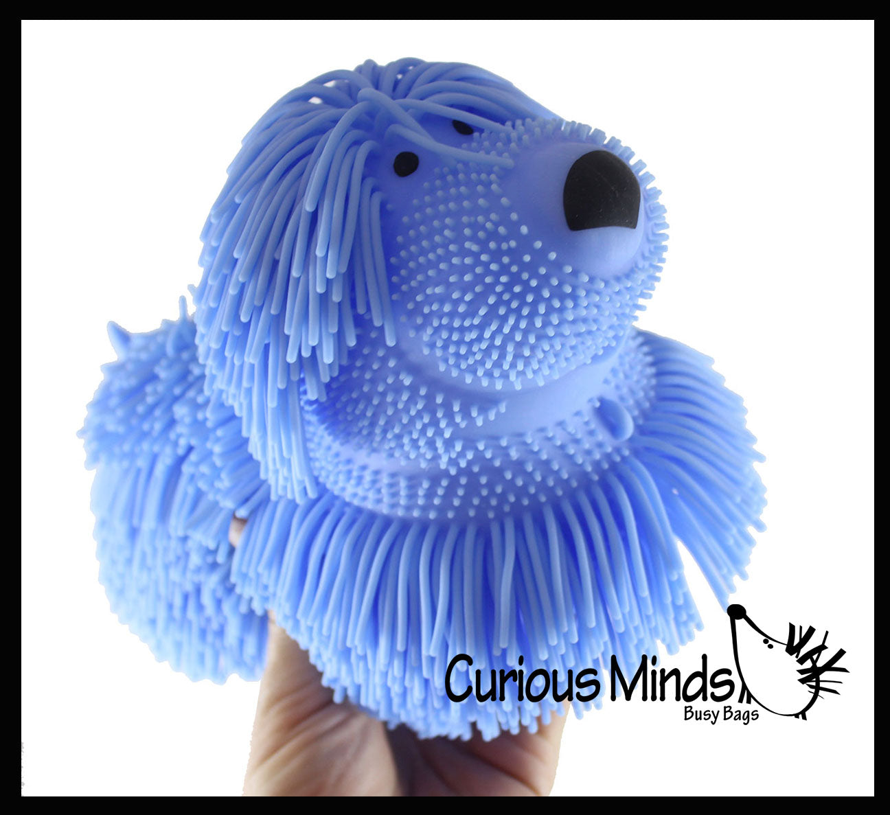 1 Random Color Shaggy Mop Dog Large 8 inch Puffer Ball - Sensory Therapy Fidget Stress Balls - OT Autism SPD