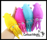 Puffer Squid Ball -  Light Up Flashing Indoor Soft Hairy Air-Filled Sensory Ball