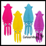 Puffer Squid Ball -  Light Up Flashing Indoor Soft Hairy Air-Filled Sensory Ball