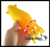 Puffer Squid Ball -  Light Up Flashing Indoor Soft Hairy Air-Filled Sensory Ball