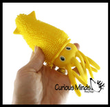 Puffer Squid Ball -  Light Up Flashing Indoor Soft Hairy Air-Filled Sensory Ball