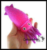 Puffer Squid Ball -  Light Up Flashing Indoor Soft Hairy Air-Filled Sensory Ball