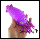Puffer Squid Ball -  Light Up Flashing Indoor Soft Hairy Air-Filled Sensory Ball