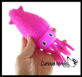 Puffer Squid Ball -  Light Up Flashing Indoor Soft Hairy Air-Filled Sensory Ball