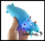 Puffer Squid Ball -  Light Up Flashing Indoor Soft Hairy Air-Filled Sensory Ball