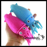 Puffer Squid Ball -  Light Up Flashing Indoor Soft Hairy Air-Filled Sensory Ball
