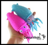 Puffer Squid Ball -  Light Up Flashing Indoor Soft Hairy Air-Filled Sensory Ball