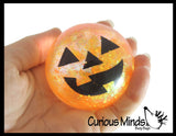 Jack o Lantern Pumpkin Sugar Ball - Thick Glue/Gel Stretch Ball - Molasses Syrup Ultra Squishy and Moldable Slow Rise Relaxing Sensory Fidget Stress Toy Halloween
