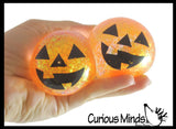 Jack o Lantern Pumpkin Sugar Ball - Thick Glue/Gel Stretch Ball - Molasses Syrup Ultra Squishy and Moldable Slow Rise Relaxing Sensory Fidget Stress Toy Halloween