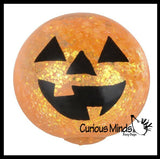 Jack o Lantern Pumpkin Sugar Ball - Thick Glue/Gel Stretch Ball - Molasses Syrup Ultra Squishy and Moldable Slow Rise Relaxing Sensory Fidget Stress Toy Halloween